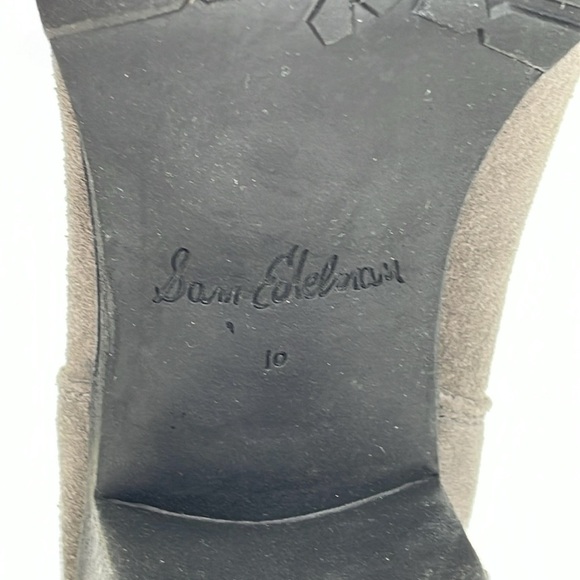 Sam Edelman Boots Women's 10 Grey Suede Leather Ankle Booties Block Heel Shoes - Picture 12 of 14